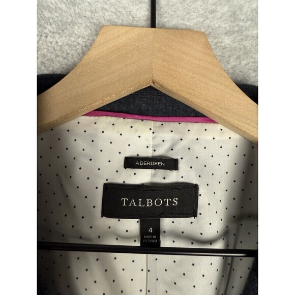 Talbots Jacket Womens 4 Blue‎ Blazer Aberdeen Gold Buttons Preppy Office - Picture 2 of 9